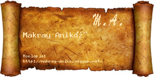 Makray Anikó névjegykártya